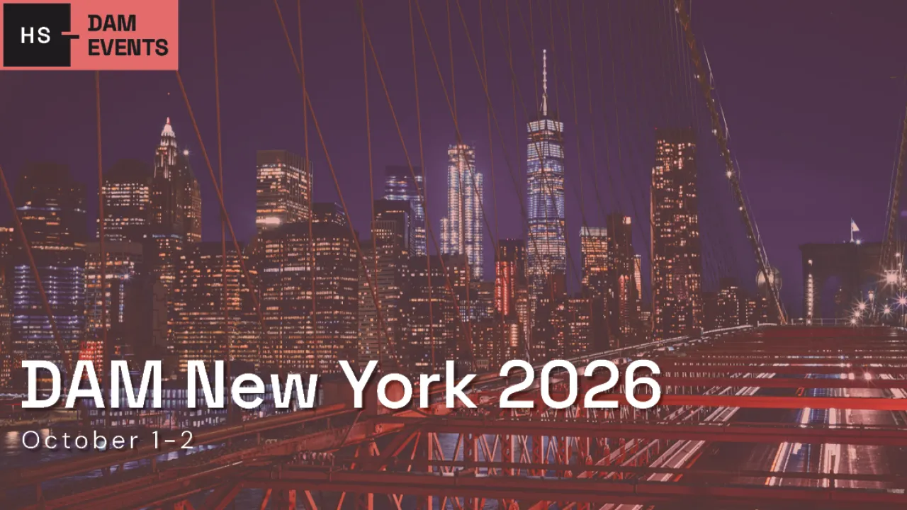 henry stewart dam events banner for dam new york 2026 october 12 over a nighttime new york city skyline viewed from the brooklyn bridge