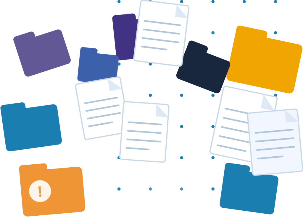 cluttered content and files